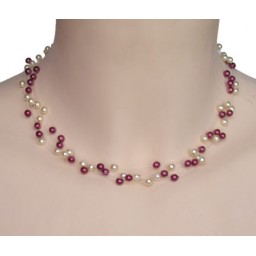 Collier mariage ivoire et bordeaux CO4268Z