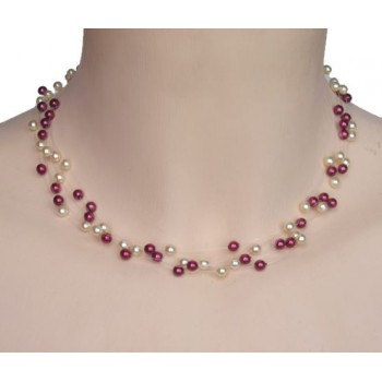 Collier mariage ivoire et bordeaux CO4268Z