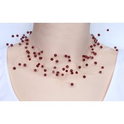 Collier mariage cristal rouge CO4279A