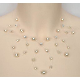 Collier mariage ivoire et strass CO4280A