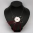 Collier mariage fleur plumes ivoire clair bordeaux CO4291A