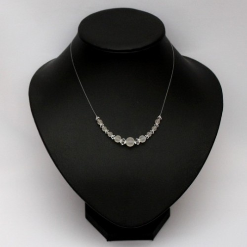 Collier mariage perles cristal et givrées
