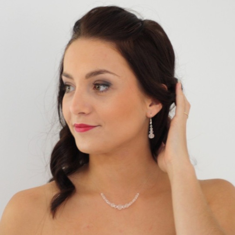 Boucles d'oreilles cristal et verre givré