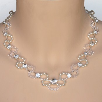 Collier mariage blanc et cristal CO4261Z