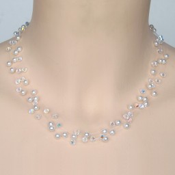 Collier cristal et blanc CO4273A