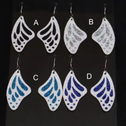 Boucles d'oreilles ailes de papillon pailletées BOS1016A