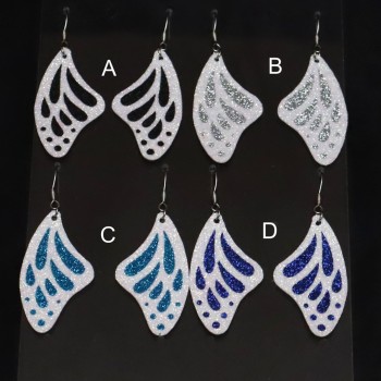 Boucles d'oreilles ailes de papillon pailletées BOS1016A