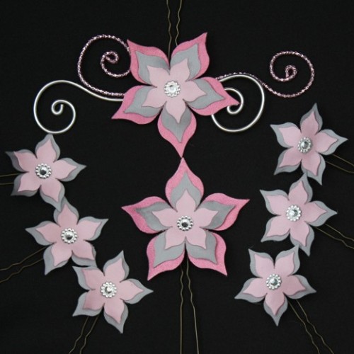 Epingles à cheveux mariage fleur personnalisées rose et