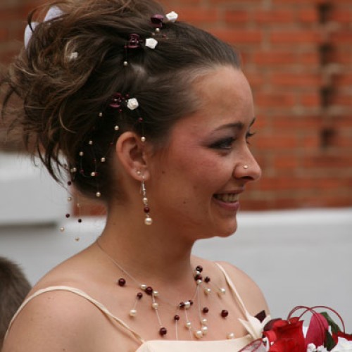 Bijoux de mariage ivoire bordeaux de Martine