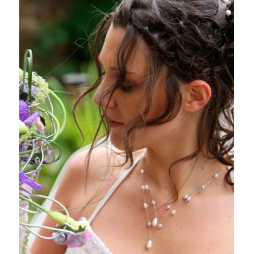 Bijoux de mariage blanc et mauve d'Amélie 