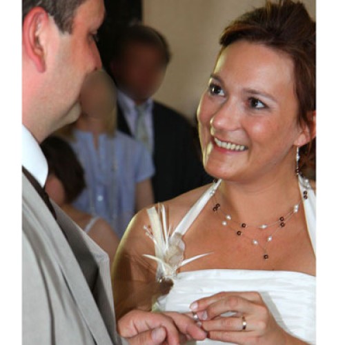 Bijoux de mariage blanc et chocolat de Céline 