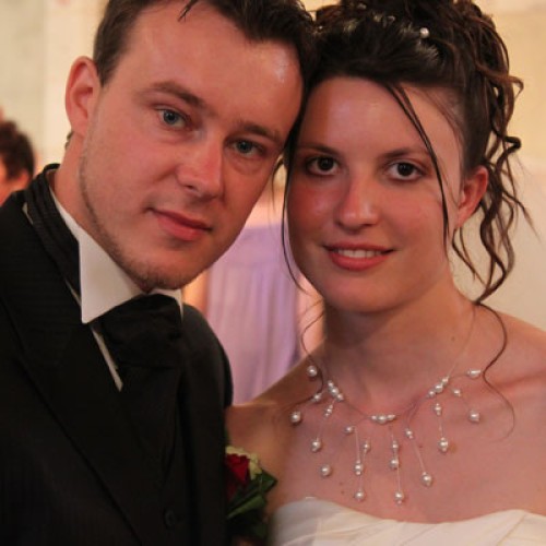 Collier de mariage blanc d'Amandine et Sébastien 