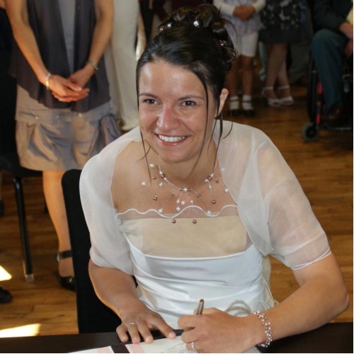 Bijoux de mariage blanc caramel de Myriam