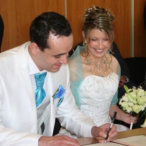 Bijoux de mariage blanc turquoise de Mayline et Romain