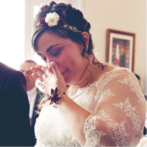 Bracelet de mariage bordeaux noir de Sonia le 