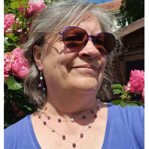 Parure de bijoux personnalisés en violet et parme pour