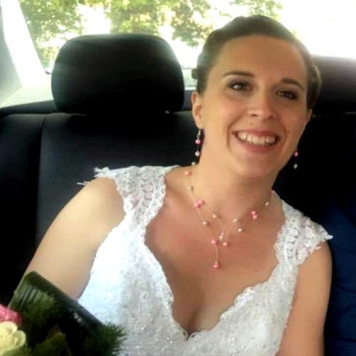Bijoux de mariage gris et rose de Laëtitia 