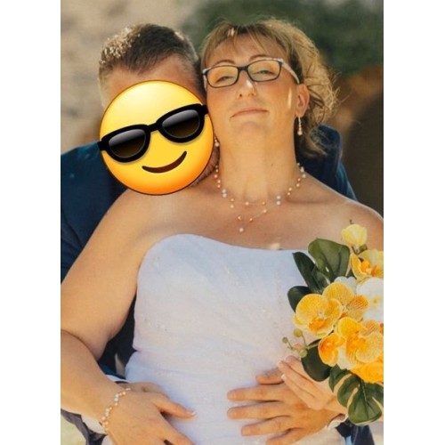 Bijoux de mariage  blanc orange de Stéphanie 